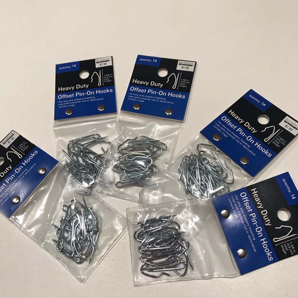 🌼🌼🌼NWT 5 Sets of Heavy Duty Offset Pin-On Hooks, 1.3/8”